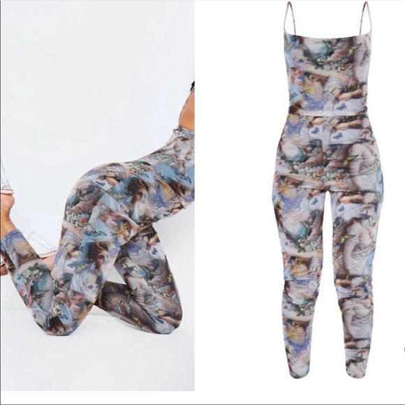 BRAND NEW Stone Butterfly Renaissance Print  Jumpsuit - Picture 2 of 5